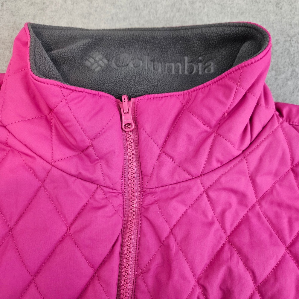 COLUMBIA Quilted Jacket Women XL Pink Vertex Interchange Puffer Fleece Lined - Picture 6 of 16